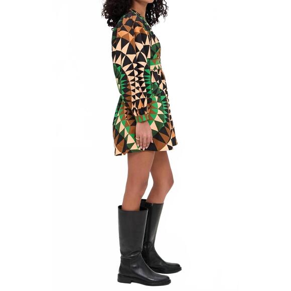 NEW FARM RIO geometric pattern mini dress in heart deco green - Picture 3 of 4